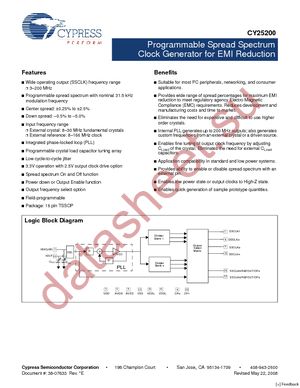 CY25200-ZXC002AT datasheet  